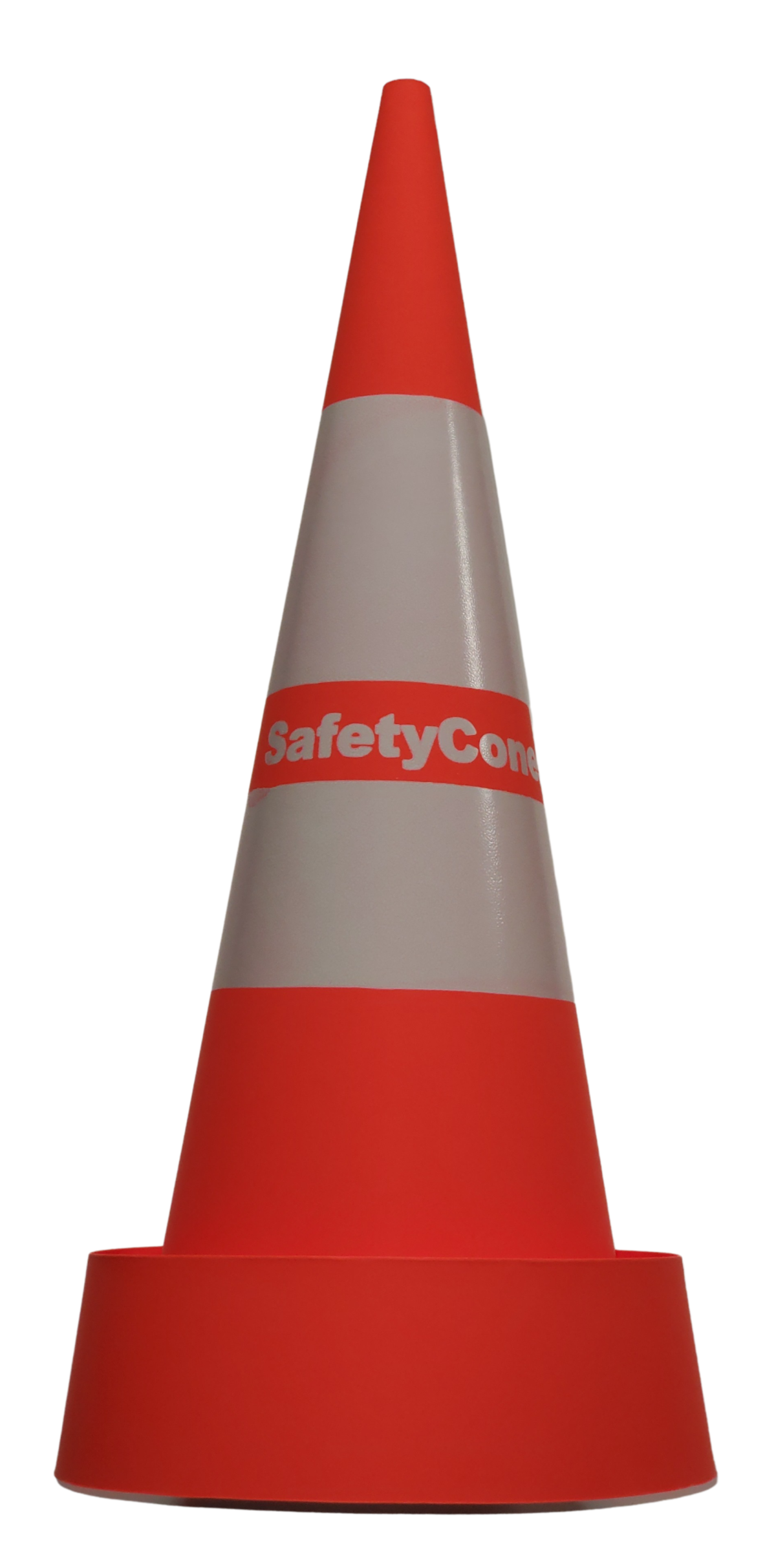 28-inch disposable traffic cone with white stripe, manufactured by Safety-Cones.com